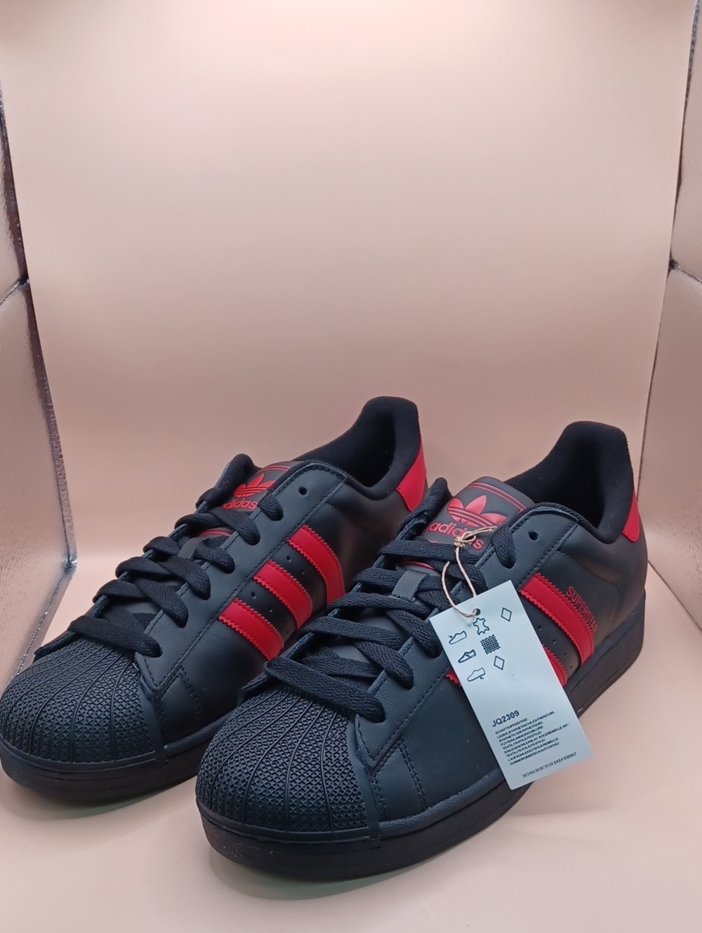 Adidas Superstar II-Black/Scarlet Unisex Size M:12 W:13 US JQ2309